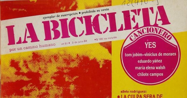 La Bicicleta: número 51, julio de 1984