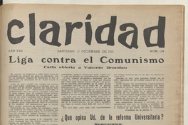 Claridad, año 9, número 139