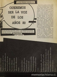 Queremos ser la voz de los 80: Los Prisioneros