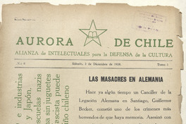 Aurora de Chile. Tomo 3, número 6, 3 de diciembre de 1938