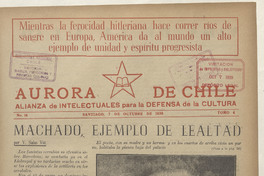 Aurora de Chile. Tomo 5, número 14, 7 de octubre de 1939