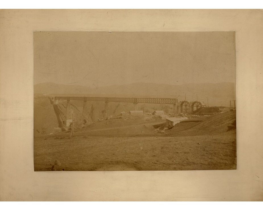 Construcción del viaducto de Malleco [fotografía].