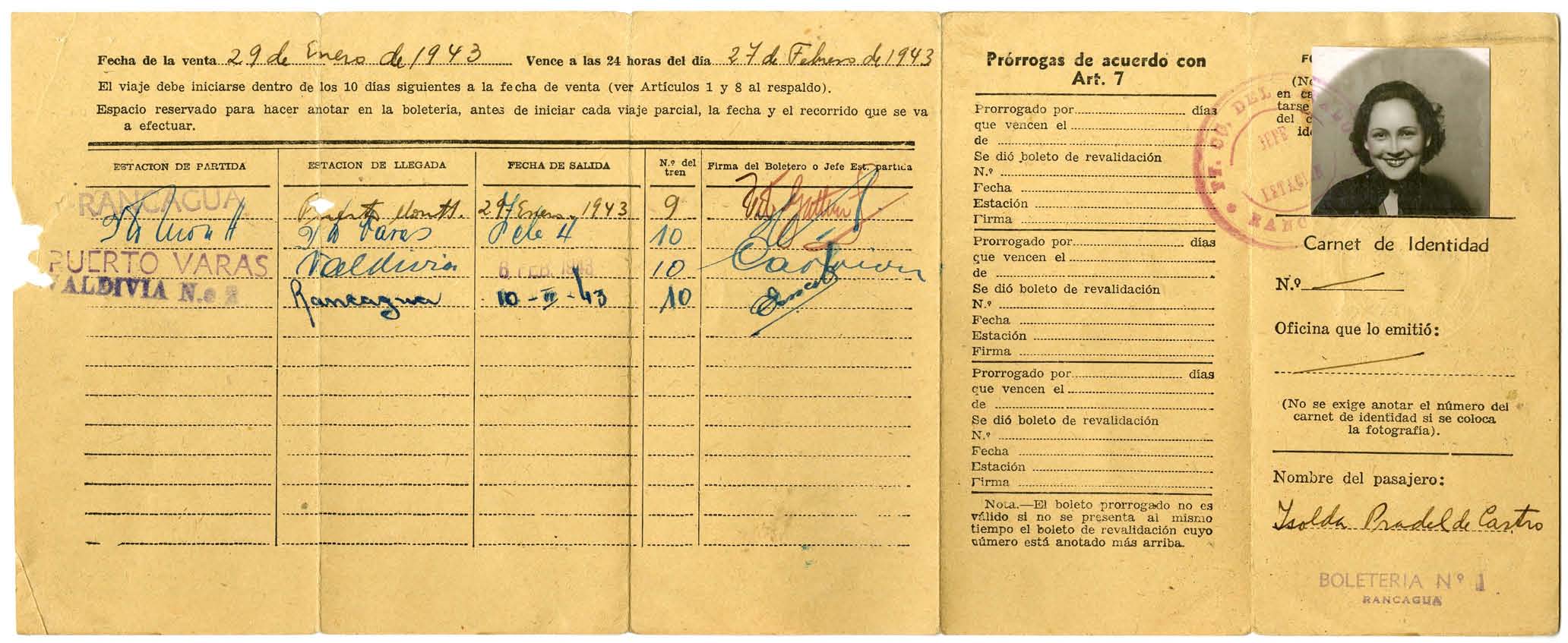 [Boletos de turismo] [manuscrito] / Ferrocarriles del Estado