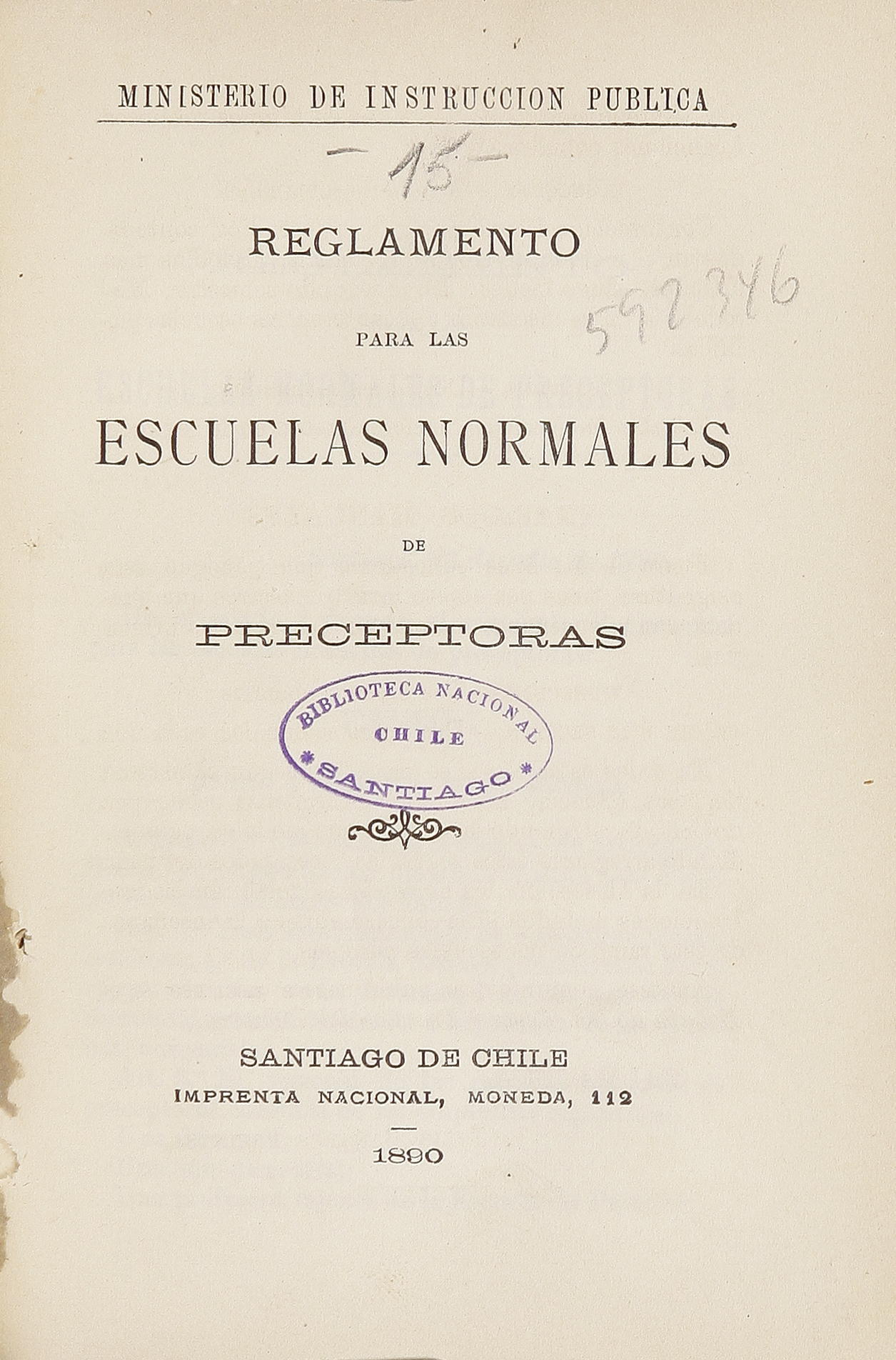 Plan de estudios para el Instituto Pedagógico. Decreto de 3 de Julio de 1890.