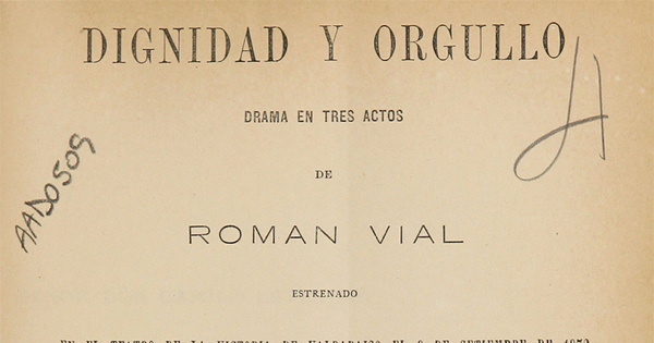 Dignidad y orgullo: drama en tres actos