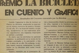 Premio La Bicicleta en cuento y gráfica, 1981