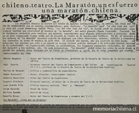 Chileno. Teatro. La Maratón. Un esfuerzo. Una maratón chilena