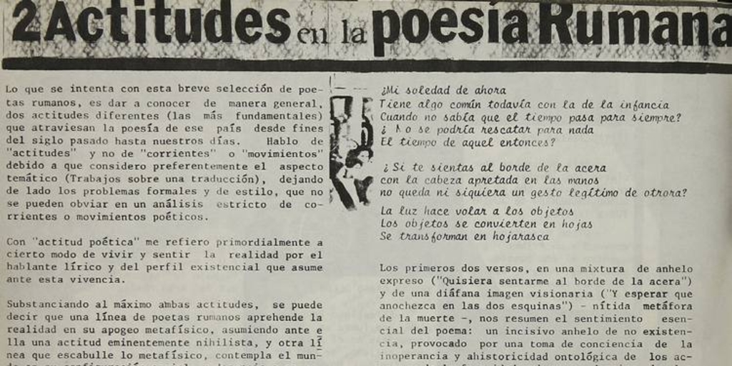 2 actitudes en la poesía rumana