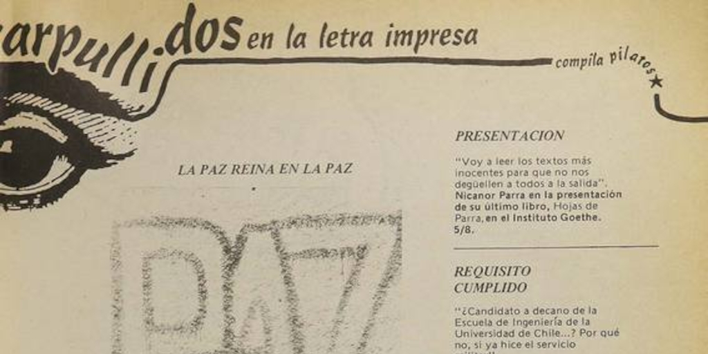 Sarpullidos en la letra impresa