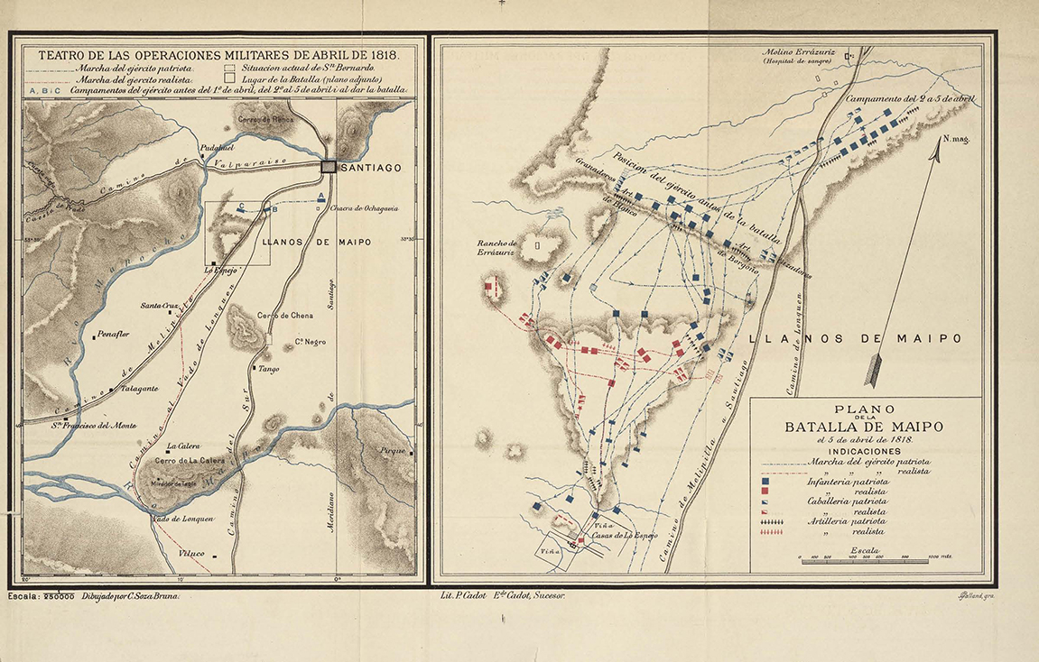 Plano de la batalla de Maipo [material cartográfico]