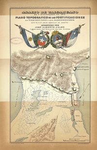 Plano topográfico de las fortificaciones de Talcahuano y sus alrededores [material cartográfico]