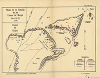 Plano de la batalla de los Llanos de Maipú: dada el 5 de abril de 1818
