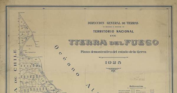 Territorio nacional de Tierra del Fuego [material cartográfico] : plano demostrativo del estado de la tierra