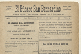 El Búcaro San Bernardino, n° 9, 11 de marzo de 1900