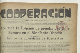 Cooperación, N° 19, 2 de agosto de 1935