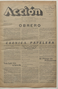 Acción, N° 1, 4 de abril de 1936