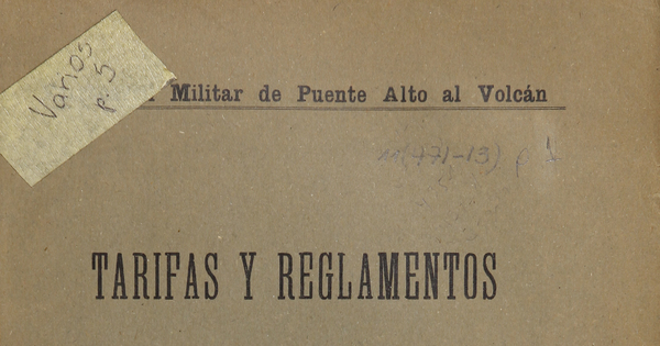 Tarifas y Reglamentos aprobados por Decreto Supremo no. 3005 de 23 de Diciembre de 1937