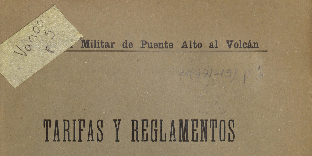 Tarifas y Reglamentos aprobados por Decreto Supremo no. 3005 de 23 de Diciembre de 1937