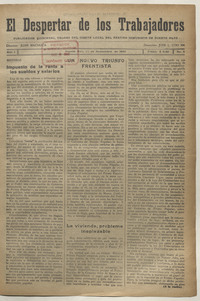 El Despertar de los Trabajadores, n° 5, 23 de noviembre de 1940