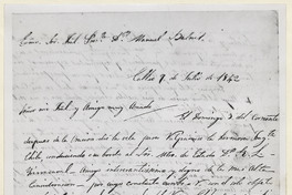 [Carta] 1842 julio 9, Callao [a] Manuel Bulnes. [manuscrito]. Bernardo O’Higgins