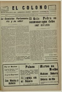 El Colono, número 8, 25 de noviembre de 1935