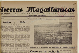 Tierras Magallánicas, número 2, 12 de agosto de 1935