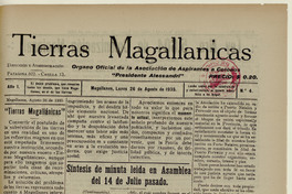 Tierras Magallánicas, número 4, 26 de agosto de 1935