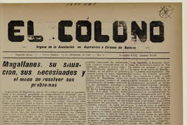 El Colono, n°1, 1 de diciembre de 1936