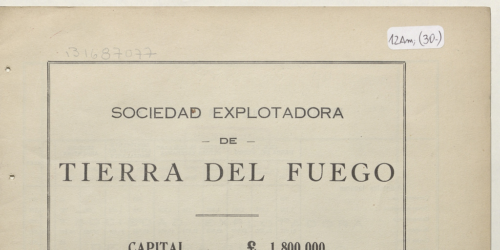 Memoria de la Sociedad Explotadora de Tierra del Fuego, 1940