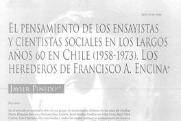 El pensamiento de los ensayistas y cientistas sociales en los largos años 60 en Chile (1958-1973)