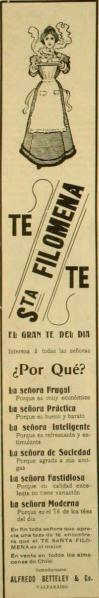 Publicidad "Té Santa Filomena"