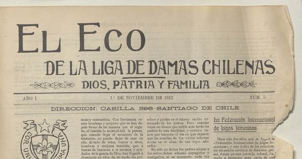 El Eco de la Liga de Damas Chilenas, año 1, número 5