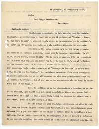 : [Carta] 1937 noviembre 17, Valparaíso, Chile [a] Carlos George-Nascimento [manuscrito]