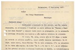 : [Carta] 1937 noviembre 17, Valparaíso, Chile [a] Carlos George-Nascimento [manuscrito]