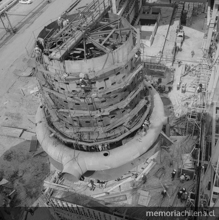 Compañía de Acero del Pacífico, Planta Siderúrgica de Huachipato. Bahía de San Vicente, 1950.