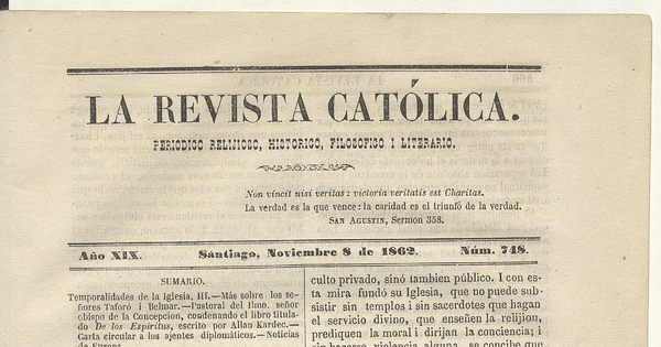 Pastoral del Ilustrísimo Señor Obispo de la Concepción condenando el libro titulado ‘De los Espíritus’, escrito por Allan Kardec