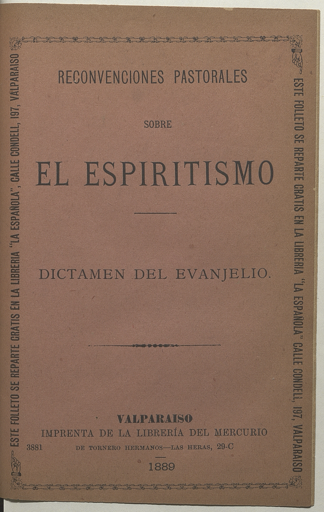 Reconvenciones pastorales sobre el espirítismo : dictámen del evanjelio.