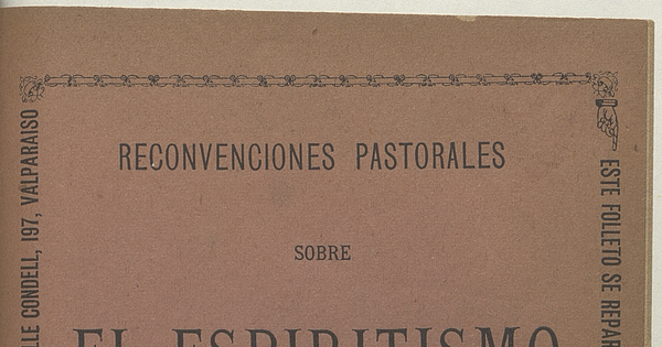 Reconvenciones pastorales sobre el espirítismo : dictámen del evanjelio.