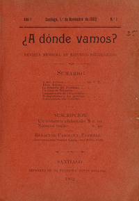 A dónde vamos?, n° 1, noviembre de 1902