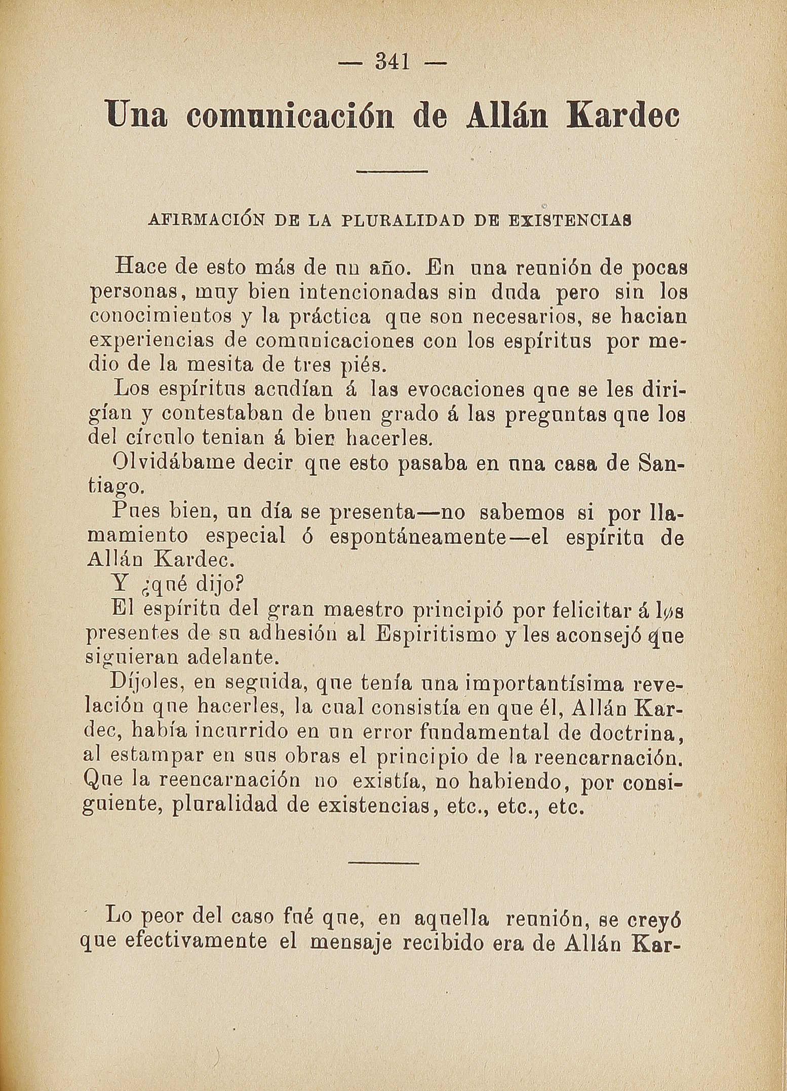 Una comunicación con Allan Kardec