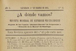 A dónde vamos?, n° 24, febrero de 1905