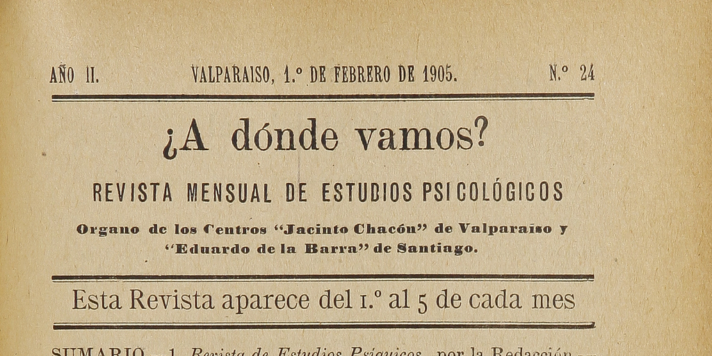 A dónde vamos?, n° 24, febrero de 1905