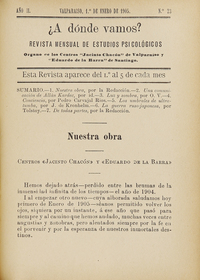 Nuestra obra. Centros ‘Jacinto Chacón’ y ‘Eduardo de la Barra’