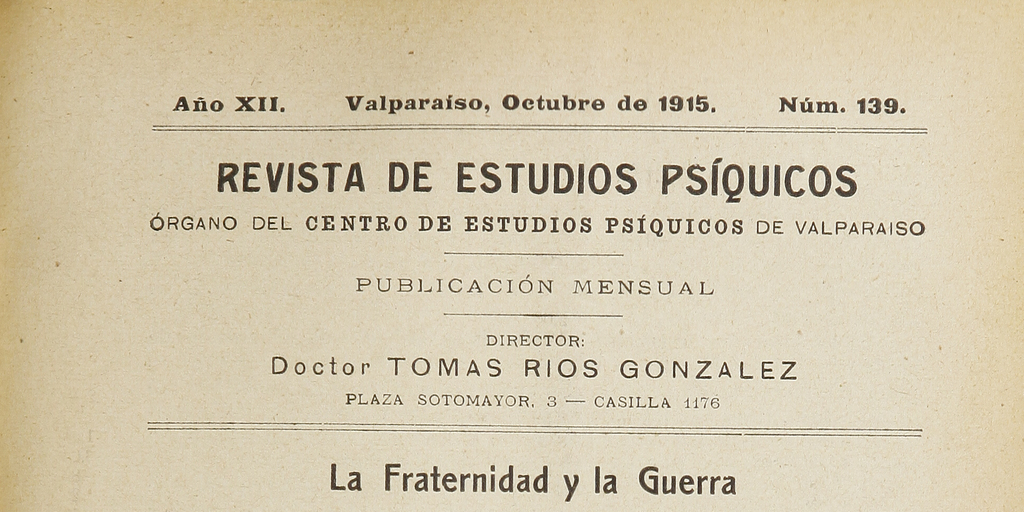 Revista de Estudios Psíquicos, n° 139, octubre de 1915