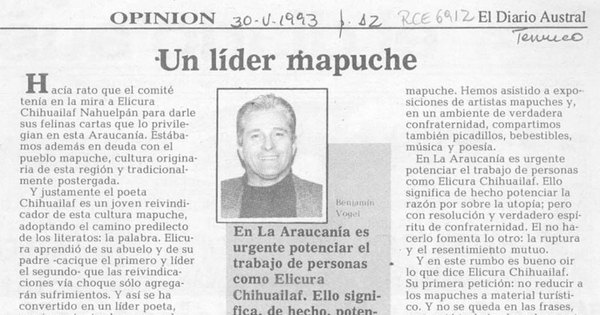 Un líder mapuche