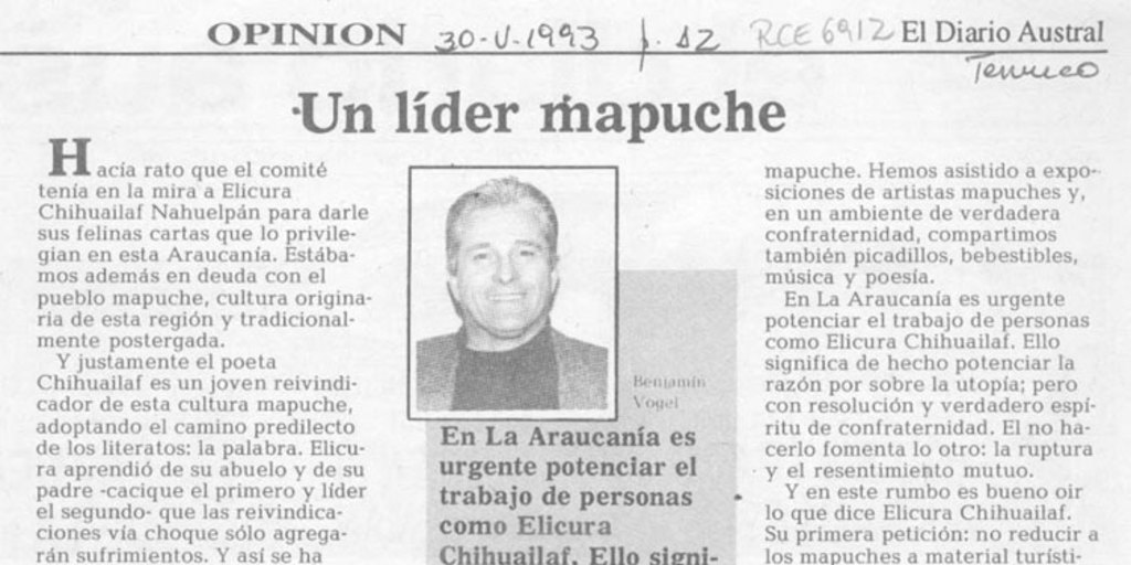 Un líder mapuche