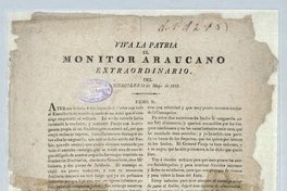 Viva la patria : El Monitor Araucano extraordinario del miercoles 19 de mayo de 1813.