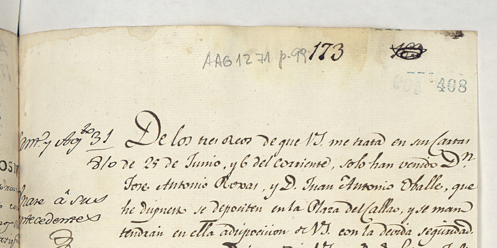 [Carta] 1810 Jul. 24, Lima [al] S[eñ]or Precid[en]te y Cap[ita]n G[ene]ral del Reyno de Chile[manuscrito}