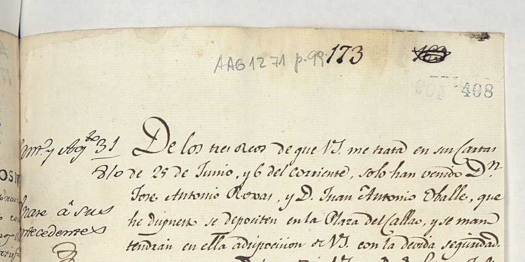 [Carta] 1810 Jul. 24, Lima [al] S[eñ]or Precid[en]te y Cap[ita]n G[ene]ral del Reyno de Chile[manuscrito}