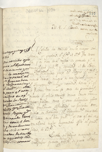 El Cabildo ha recibido con la mayor satisfaccion y gratitud el of[icio] de Vsa. f[ec]ha de este dia y en virtud de el ratifica su garantia p[o]r la tranquilidad pub[li]ca y seguridad ...[manuscrito]